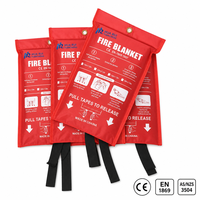 Couverture anti-feu OEM pour la maison, pour les urgences en cuisine, couverture anti-feu en fibre de verre résistante à la chaleur avec impression et dimensions personnalisées