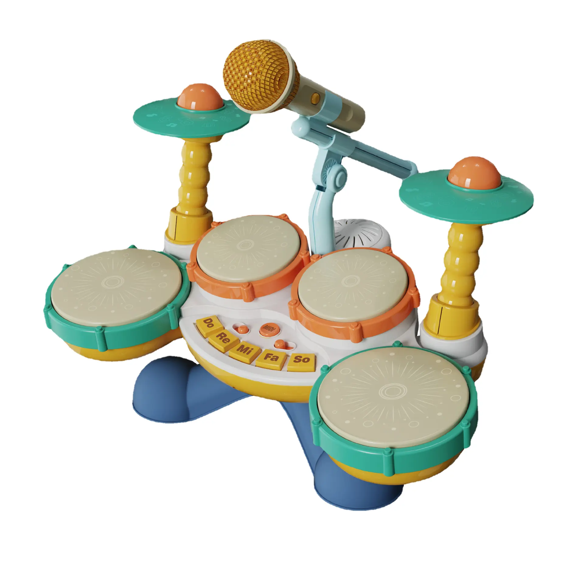 Zhiqu赤ちゃん幼児楽器おもちゃマイク付き多機能ドラムキッズ電子ドラムおもちゃセット