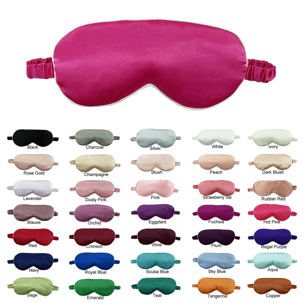 Hot Sale 35 Colors High Quality Ready to Ship Eye Cover Silk Satin Sleeping Eye Mask