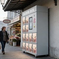 Distributeur automatique de fleurs fraîches AIT à écran tactile 22 pouces, refroidi par air, basé sur le cloud, pour la vente en libre-service sans personnel, avec grille de stockage pour bouquets et cadeaux