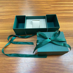 Caja de Regalo para Reloj de Una Sola Ranura, Estilo Vintage, Color Verde, con Lazo y Logotipo Personalizado, Apertura Doble, Venta al Por Mayor de Fábrica - Product Image 2