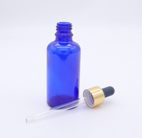 Bouteille en verre pour huile essentielle bleue de 5 ml, 10 ml, 15 ml, 20 ml, 30 ml, 50 ml, 100 ml pour cosmétiques