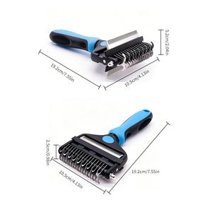 หวีแปรงสแตนเลสสองด้านแบบพับได้อเนกประสงค์ สำหรับสัตว์เลี้ยง ช่วยกำจัดขนพันกันและขนร่วง เป็นมิตรต่อสิ่งแวดล้อม - Product Image 2