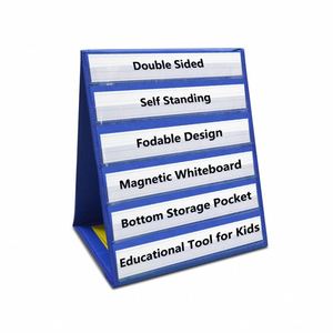 Supports de table magnétiques portables, tableau de poche double face, autoportants, pliables, cartes effaçables à sec pour enfants et enseignants - Product Image 5