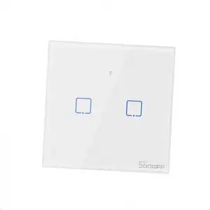 Oem sonoff interruptor de parede t0 eu 2c alexa google home, operado por voz, ewelink, app, controle remoto, interruptor de parede, wifi