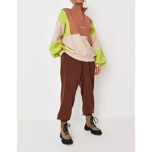 <span class=keywords><strong>Felpa</strong></span> <span class=keywords><strong>con</strong></span> Cappuccio in Cotone Streetwear Color Block Personalizzata <span class=keywords><strong>con</strong></span> <span class=keywords><strong>Bottoni</strong></span> per Donna - Product Image 2