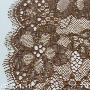 Luxus Glitter Blume mit Goldfaden Design 22cm Braun Französisch Chantilly <span class=keywords><strong>Lace</strong></span> Trim Fancy Wimpern Spitze Non Stretch für Kleider - Product Image 5