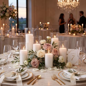 Set of 5 Pillar White Glass Led Candle for Home Decoration - Product Image 4