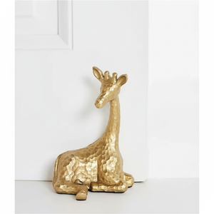 Butée de porte robuste en métal laiton martelé girafe butée de porte tapis de sol protecteur mural arrêt de cale serrure de porte intelligente - Product Image 1