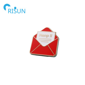 Pin esmaltado de pareja de sobres Hey al por mayor, sobre con logotipo personalizado, Pin de solapa de esmalte duro suave Vintage, broche de insignia de escritura de sobres - Product Image 4