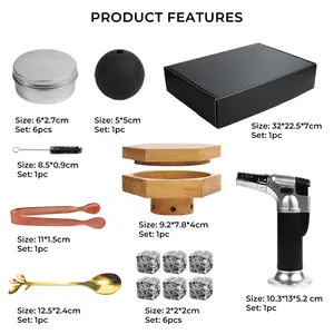 OEM Package Cocktail Smoker Kit with Torch Wood Chips Hot Whiskey Smoker for Drinking Use