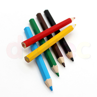 Ensemble de 6 mini crayons de couleur demi-longueur en boîte pour écoliers et enfants dessinant