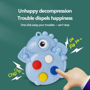 Adorable dinosaurio QS Squishy PU juguetes de plástico antiestrés para niños descompresión transfronteriza burbuja música colgante prensa pellizco - Product Image 3