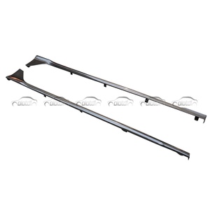New Carbon Fiber MU Style Side Skirts Extension Lip Chin Spoiler Front <b>Splitter</b> Black for for 10TH FK8 Type R 2016+ - Product Image 5