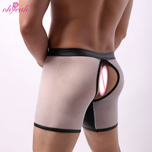 Customization Wholesale Fishnet See Through <strong>Crotchless</strong> Adult Sissy <strong>Men's</strong> Pants Sexy <strong>Underwear</strong> - Product Image 6