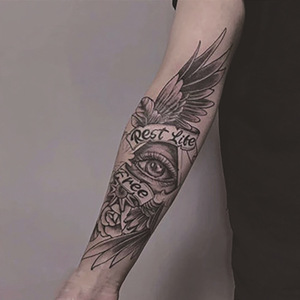<span class=keywords><strong>Tatuaje</strong></span> Temporal de Papel con Diseño de Flor para <span class=keywords><strong>Hombre</strong></span>, Semipermanente, Resistente al Agua, Personalizado con Logotipo, para Antebrazo, Duración de 8 Días - Product Image 1