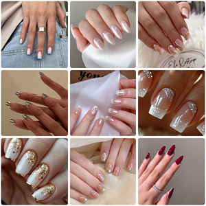 Faux ongles carrés courts en ABS résistant aux chocs, effet chrome métallisé, avec franges à pampilles, pour ambiance de soirée en boîte de nuit, livraison rapide en gros - Product Image 6