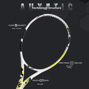 Raquette de tennis professionnelle transfrontalière entièrement en carbone pour adultes, hommes, femmes, étudiants universitaires - Cordes en filament de fibre extra dures - Product Image 3