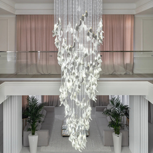 Chất lượng cao K9 Đèn Chùm Pha Lê cho phòng ăn tùy chỉnh biệt thự cầu thang thiết kế điều khiển từ xa tính năng nhà máy trực tiếp - Product Image 2