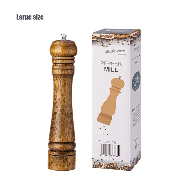 Gravity Salt Pepper Grinder Set mulino in acciaio inossidabile funzionamento manuale in legno Set macinapepe e sale