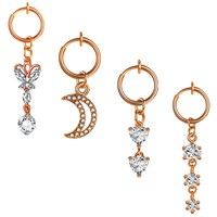 Clip sur lune étoile ventre Piercing faux ventre Piercing Faux Piercing corps bijoux balancent charme Sexy nombril Piercing