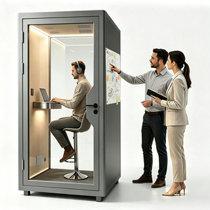 Cabine Acustiche per Ufficio, Postazioni di Lavoro Insonorizzate, Cabine Telefoniche Fonoassorbenti, Sale Riunioni Temporanee Singole, Pod Silenziosi - Product Image 6