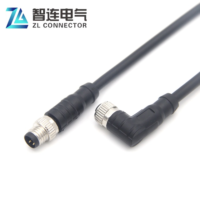 IP67 Waterproof Automotive M8 A/B/D Code 3pin 4pin 5pin 6pin 8pin Circular Cable Connector Straight/Elbow Plug