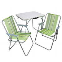 Ensemble de chaise de table d'extérieur pliable mobilier de pique-nique de camping portable pour jardin balcon cour avec cadre en métal