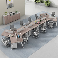BGZ-224X Bureaux minimalistes pour personnel de bureau pour 3/4/5 personnes, combinaison de bureaux informatiques pour 6 personnes avec fonction de démontage
