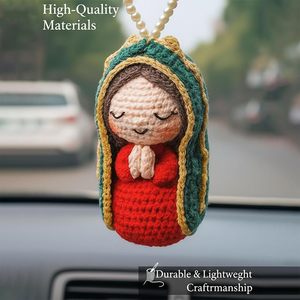 Muñeca Colgante para Espejo Retrovisor de la Virgen María, Tejida a Mano con Hilo de Girasol, Modelo RX-WO-030, Primavera 2026 - Product Image 3