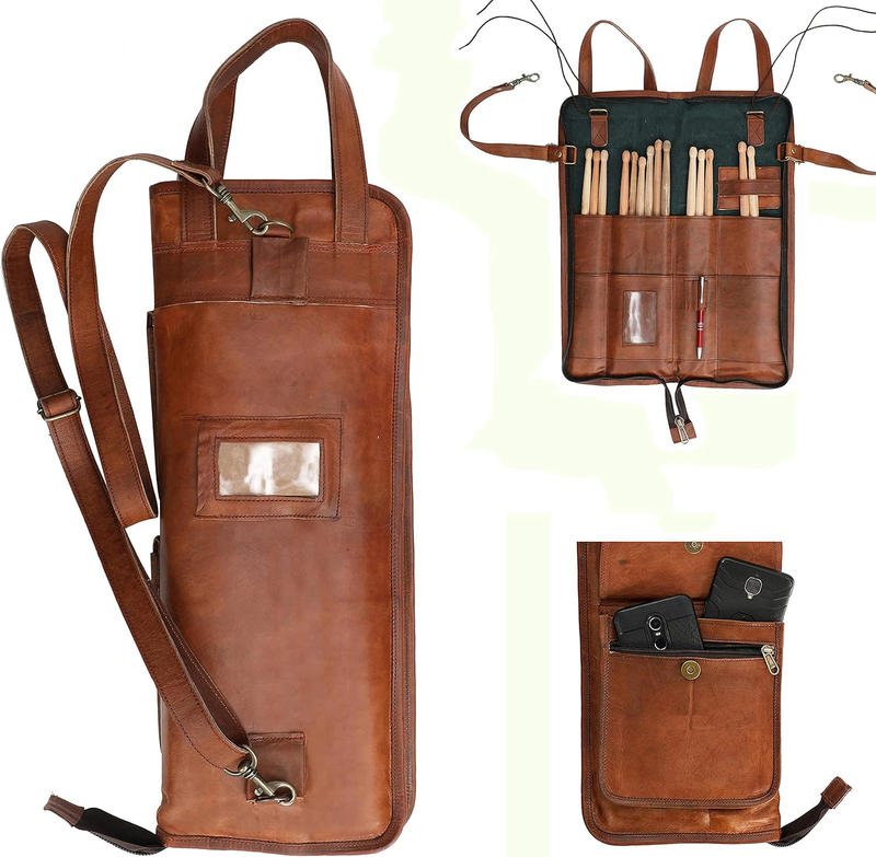 Portable PU Leather Drumstick Bag Storage