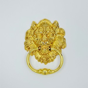 Poignée de porte d'armoire en alliage de zinc plaqué or, style luxe léger, motif tête de lion Chao Guanxing - Product Image 1