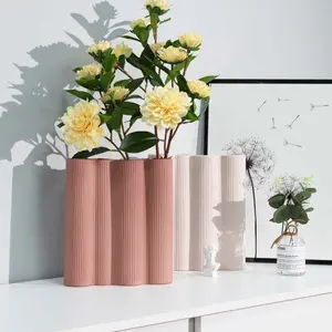 YBH nordic decor vase wholesale white ceramic vases minimalism style decoration modern geometric vase for home decor