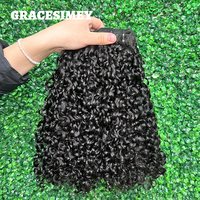 Lots de Cheveux Humains Vierges Remy Bouclés Pixie Non Traités, Tissage de Cheveux à Double Trame Super Double Drawn, Fournisseur de Cheveux Bruts Indiens