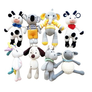 Poupées en peluche personnalisées en coton biologique, couleur unique, chiot, chien, vache, éléphant, koala, hippopotame - Product Image 1