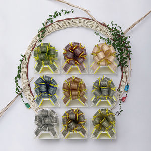 Ruban <span class=keywords><strong>d</strong></span>'impression à motif de <span class=keywords><strong>bois</strong></span> de grain enduit mat <span class=keywords><strong>d</strong></span>écoration de mariage avec pompon tirer organza bord emballage cadeau de noël - Product Image 1