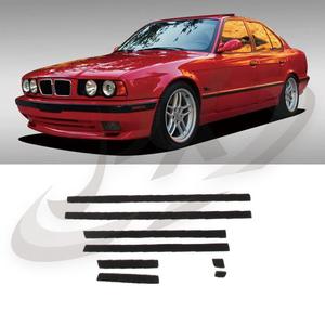 Bmw 5 Series E34 <b>Door</b> <b>Trim</b> Strips Complete Set Matte Finish Adhesive Decorative Strips For 1988-1994 Models - Product Image 1