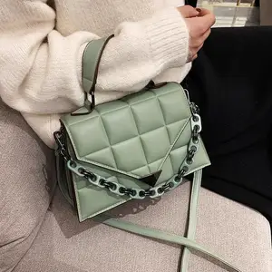 New Women's Foreign Trade Bags Fashion Diamond Quilted Handbag Chain Bag Triangle Cover Shoulder Messenger Bag
