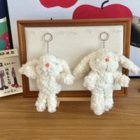 Peluche Lapin en Coton Doux, Porte-clés de Voiture, Pendentif de Sac, Cadeau Idéal pour Meilleur Ami, Anniversaire, Noël, 10 cm de Hauteur, Rembourrage en Coton PP