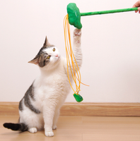 Bâton de chat style chinois, long avec pompon et clochette, jouet interactif pour chatons