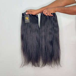 Paquetes de cabello humano virgen brasileño liso al por mayor, proveedores de cabello humano indio virgen ondulado, liso y rizado - Product Image 2
