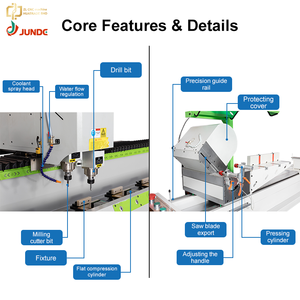 เครื่องจักรผลิตหน้าต่างประตู CNC อัตโนมัติ ชุดเครื่องกัด 3 แกน ระยะกัด 3 เมตร พร้อม PLC เลื่อยตัดความแม่นยำสูงแบบสองหัว - Product Image 3