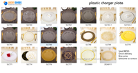Plateau en plastique bronzé de style européen Luckygoods SL260606, écologique, pour fêtes, vente en gros, luxe léger nordique, hôtel, mariage