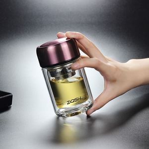Tasse à café en verre à double paroi pour femme, mini tasse à thé personnelle, design élégant, portable, petite tasse à eau de poche - Product Image 1