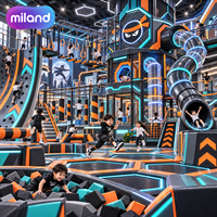 Aire de jeux commerciale souple Cyber Ninja Neon pour centres pour enfants, service après-vente, jeux interactifs, toboggan tunnel, labyrinthe
