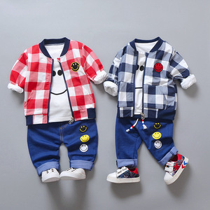 Conjunto de Ropa Deportiva para Niños de 3 Piezas, Camiseta de Manga Larga, Pantalones y Abrigo, para Primavera y Otoño, Gran Venta - Product Image 1
