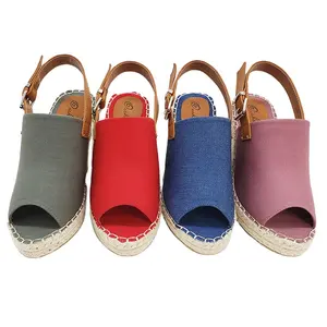 Sandalias Alpargatas de Tacón de Cuña para Mujer, Zapatos de Verano de Alta Calidad, Nuevo Diseño A LA Moda, Precio Adecuado