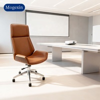 Chaise de bureau moderne marron simple avec dossier haut Chaise de direction de luxe ergonomique et confortable pour la réception de messages professionnels