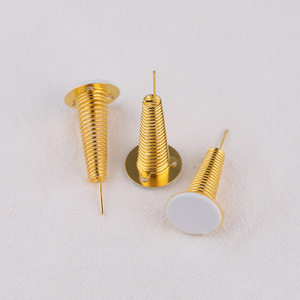 Support conique en métal à base de ressort pour artisanat, accessoires de décoration DIY, plaqué or et argent - Product Image 4
