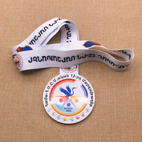 Médaille personnalisée en alliage de zinc plaqué or, fabriquée directement en usine, avec impression UV selon votre conception - Modèle de médaille de la marque KEN - 001